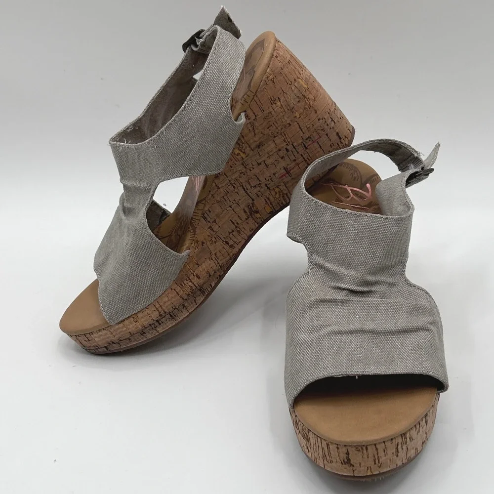 Blowfish Malibu Bliss Wedge Sandals Size 11 Canvas NWOT Cork Platform Boho Chic
